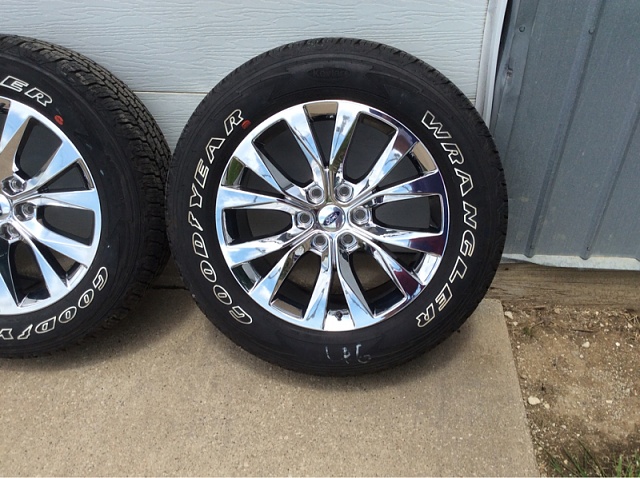 2015 F150 20&quot; PVD Chrome Wheels and Goodyear Wrangler 275/55/20 Tires-image-3267285400.jpg