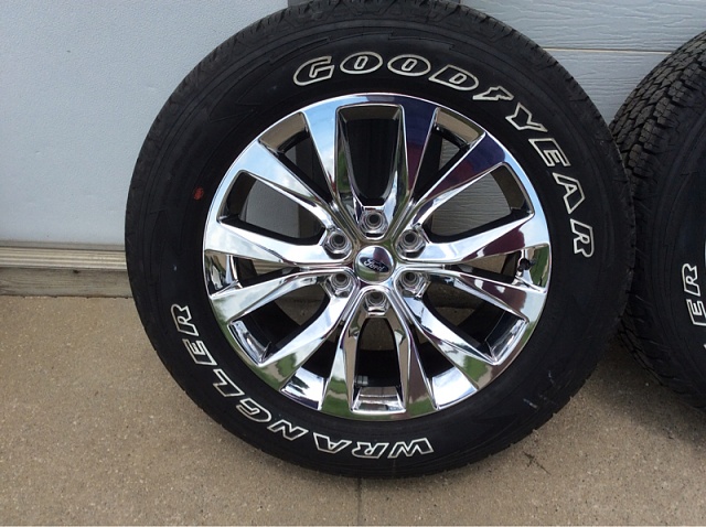 2015 F150 20&quot; PVD Chrome Wheels and Goodyear Wrangler 275/55/20 Tires-image-1870875392.jpg
