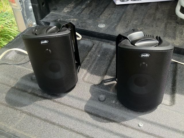 Outdoor speakers, amp, iPod, tailgate party.-image-4288289478.jpg
