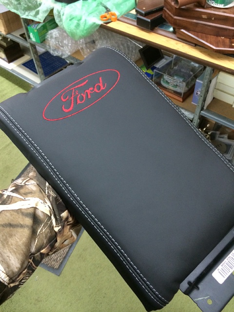 New embroidered headrest and console cover!-image-1506315586.jpg