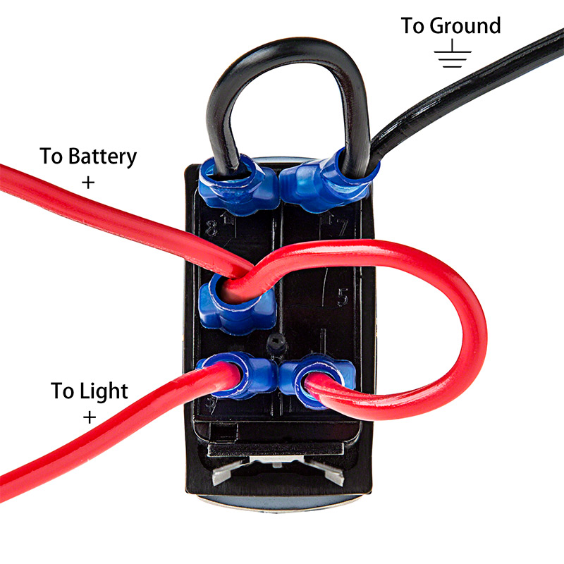 SASQUATCH LIGHTS Blue LED Toggle Rocker Laser Switch 5PIN Relay Wiring Harness