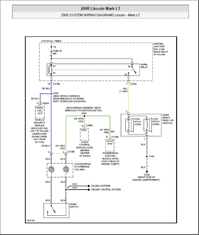 2012 Horn Wiring Diagrams Needed