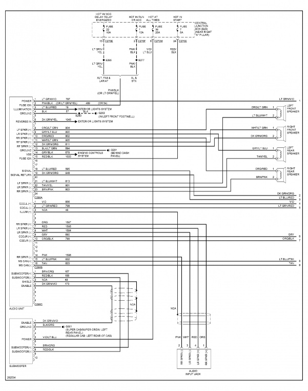 stock radio won't work, menu and load/eject works though ... 2007 f150 airbag wiring diagram 
