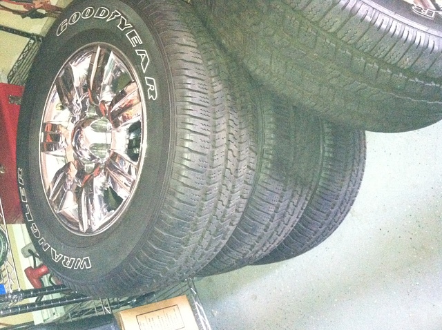 For Sale: Set of 4 Goodyear Wrangler SRA Tires with 18 inch 2011 Chrome Lariat Rims-photo4.jpg