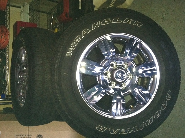 For Sale: Set of 4 Goodyear Wrangler SRA Tires with 18 inch 2011 Chrome Lariat Rims-photo3.jpg