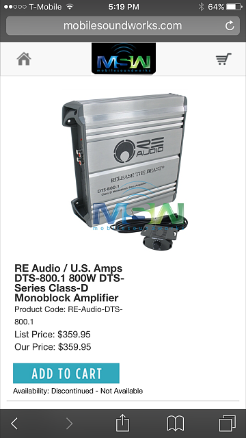 12&quot; Sub (300w RMS - 600w Max) and Amp (800w) with wiring kit-img_6079.png