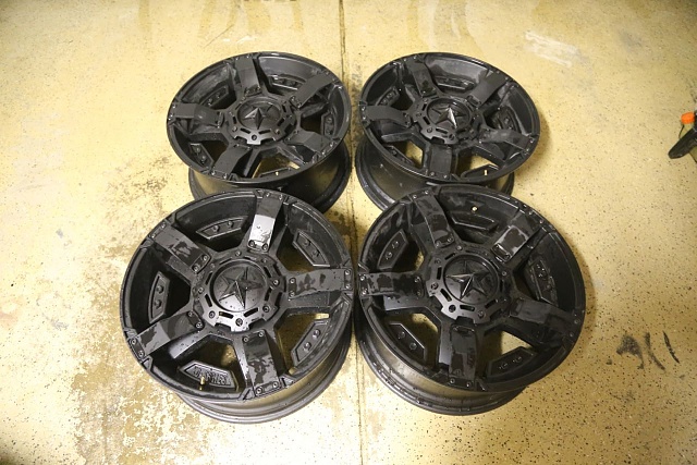 Set of Matte Black KMC XD Rockstar II 20x9 Wheels, Great Shape!!!-img_3267.jpg